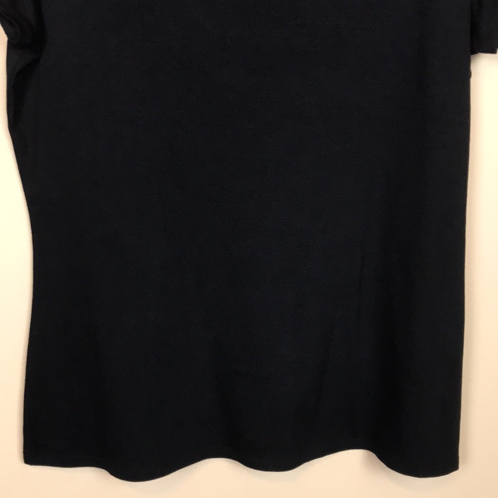 Ted Baker Black Pleated Pearl-Trim Short Sleeve Top - Picture 3 of 7